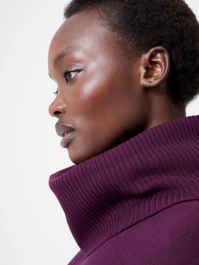 French Connection Babysoft Ribbed Cowl Neck Jumper Blackberry Woman Jumpers and Cardigans