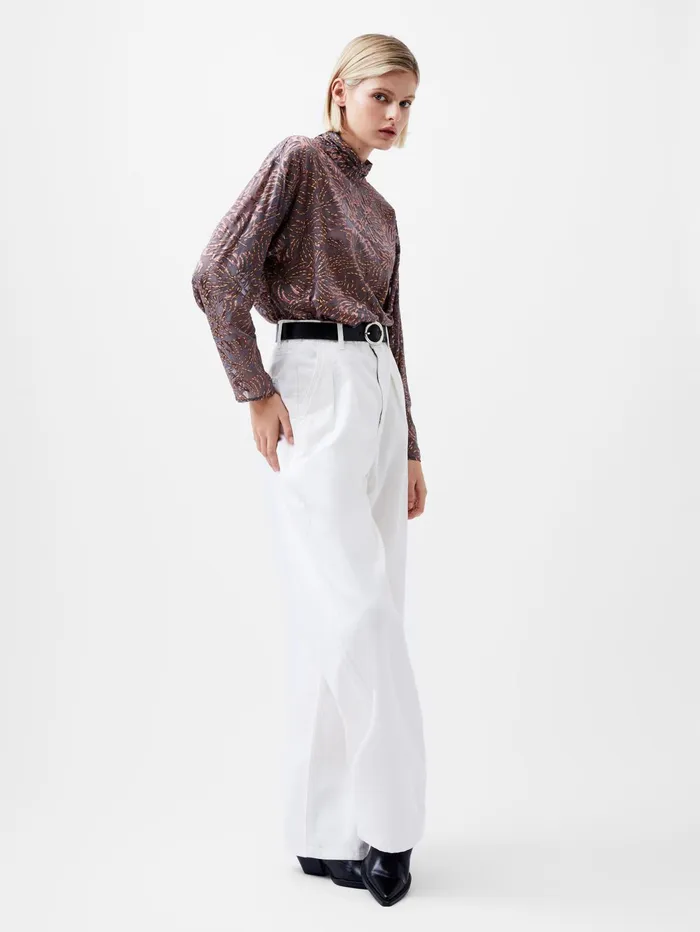 French Connection Becky Devore Turtle Neck Top Bronze Multi Woman Tops