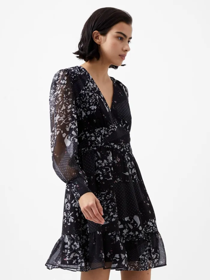French Connection Collage Hallie Crinkle Mini Dress Blackout Multi Woman Dresses French Connection Collage Hallie Crinkle Mini Dress Blackout Multi Woman Dresses