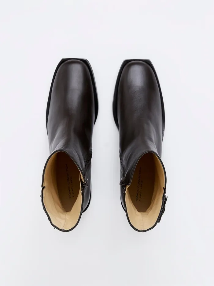French Connection Connie Ankle Boots Chocolate Woman Shoes