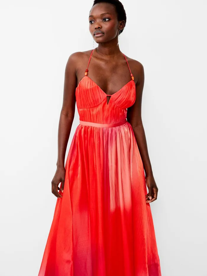 French Connection Darryl Hallie Crinkle Maxi Dress Lava Red Woman Maxi Dresses French Connection Darryl Hallie Crinkle Maxi Dress Lava Red Woman Maxi Dresses