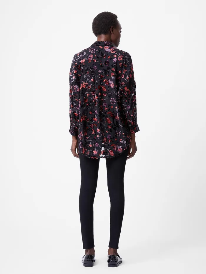 French Connection Devore Popover Shirt BlackRed Woman Tops