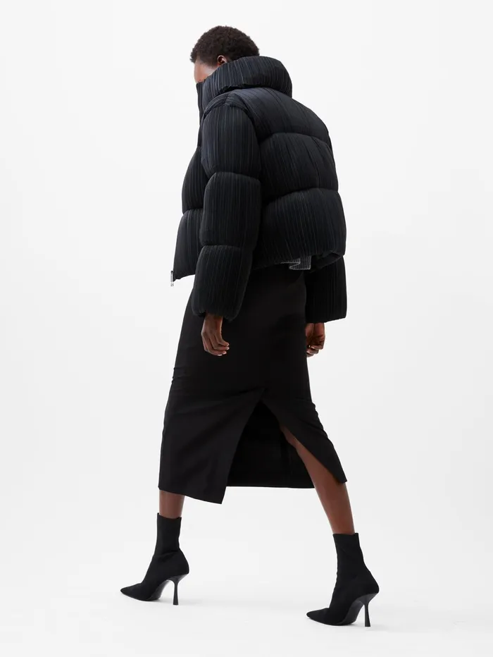French Connection Dinara Crinkle Puffer Jacket Blackout Woman Coats and Jackets