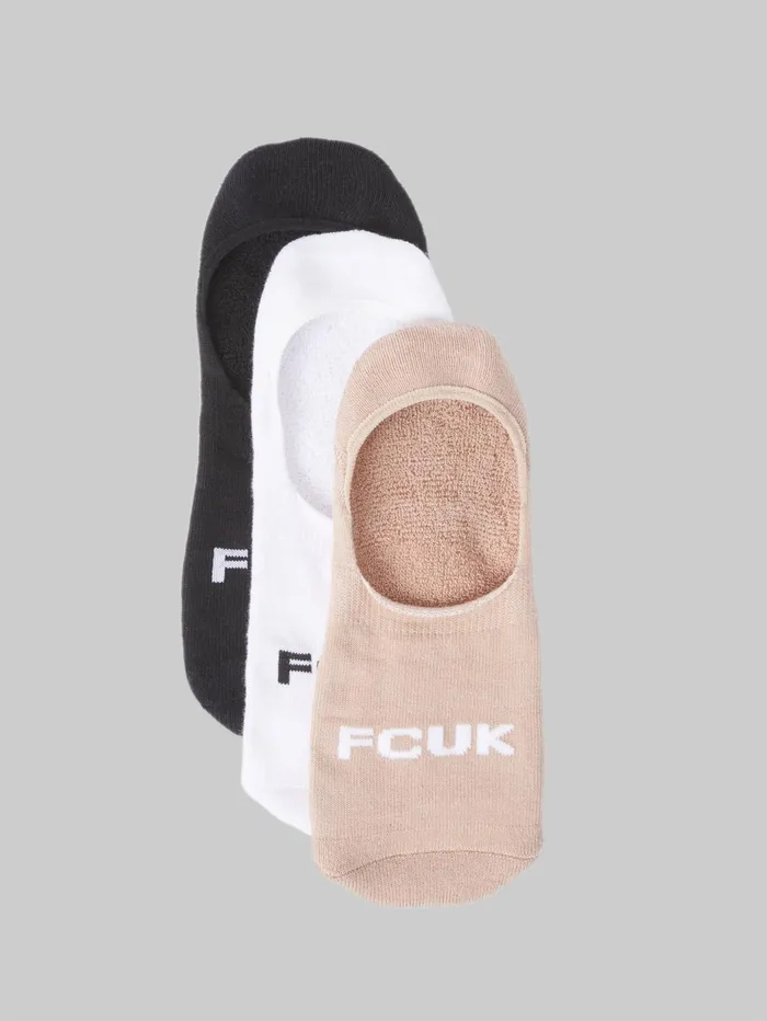 French Connection FCUK 3 Pack Invisible Socks Multi 2 Woman Underwear and Socks French Connection FCUK 3 Pack Invisible Socks Multi 2 Woman Underwear and Socks