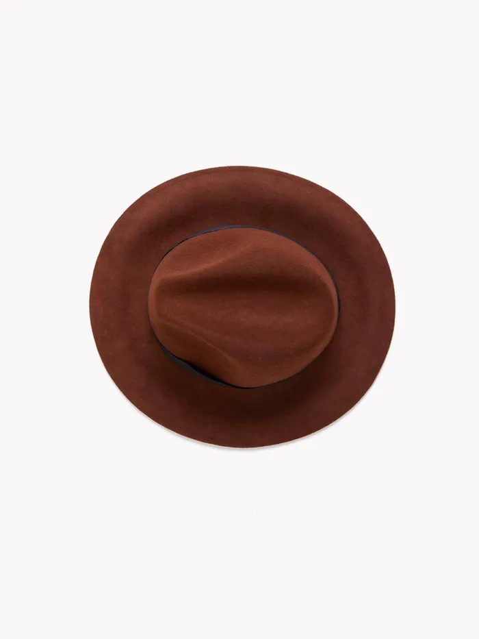 French Connection Felt Trilby Hat Tobacco Brown Woman Hats