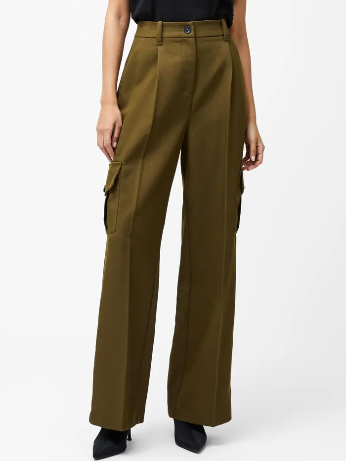 French Connection Florence Twill Combat Trousers Khaki Woman Trousers