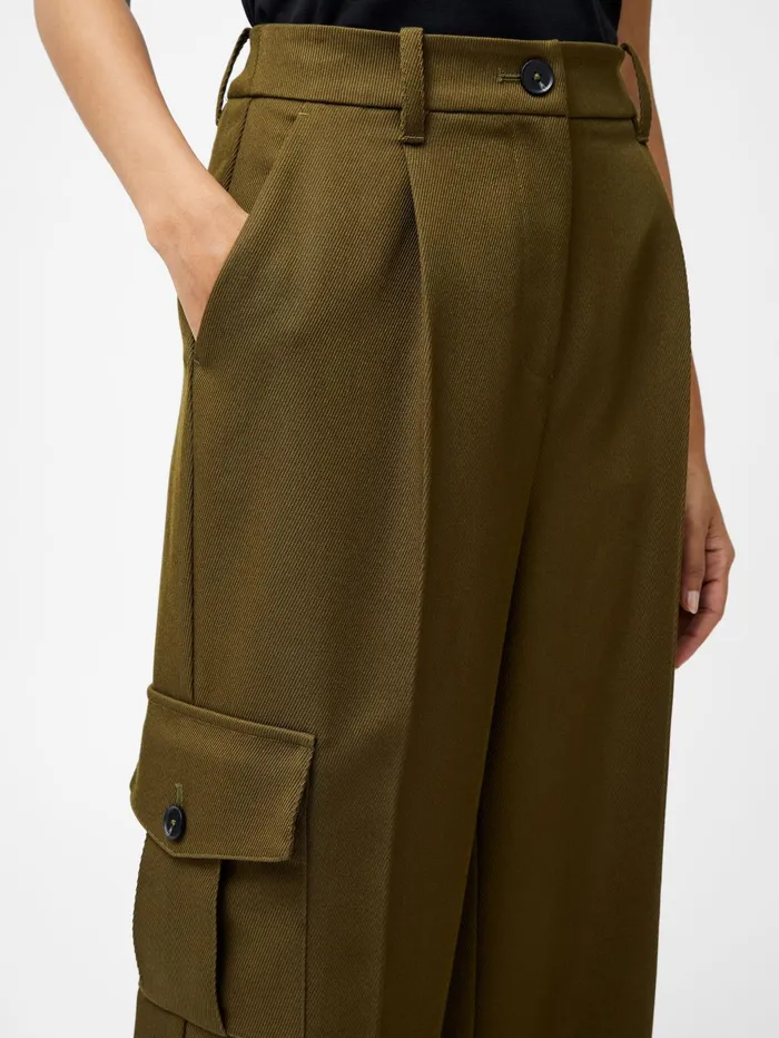French Connection Florence Twill Combat Trousers Khaki Woman Trousers