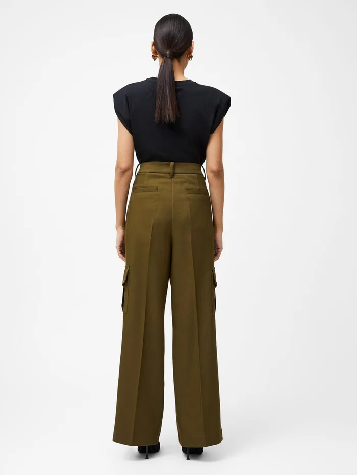 French Connection Florence Twill Combat Trousers Khaki Woman Trousers