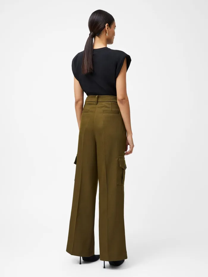 French Connection Florence Twill Combat Trousers Khaki Woman Trousers