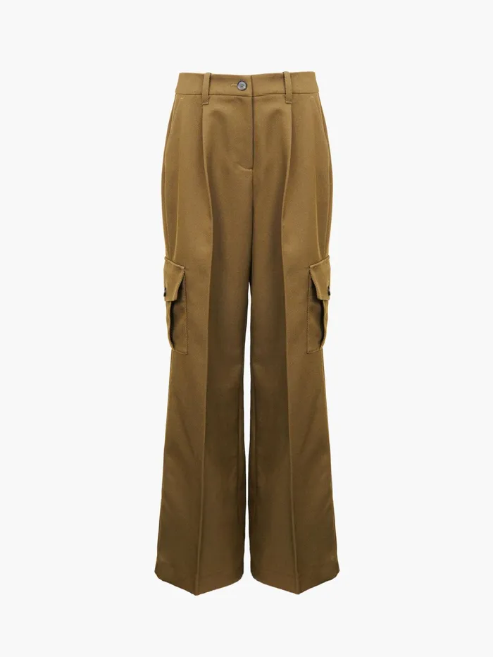 French Connection Florence Twill Combat Trousers Khaki Woman Trousers