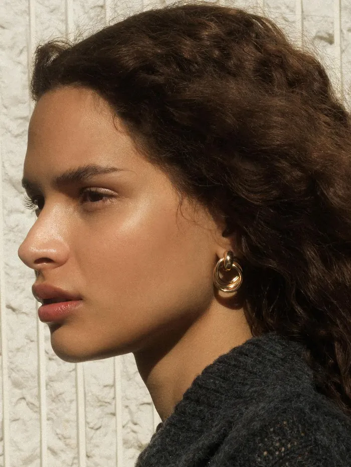 French Connection Interlocking Metal Knot Earrings Gold Woman Jewellery