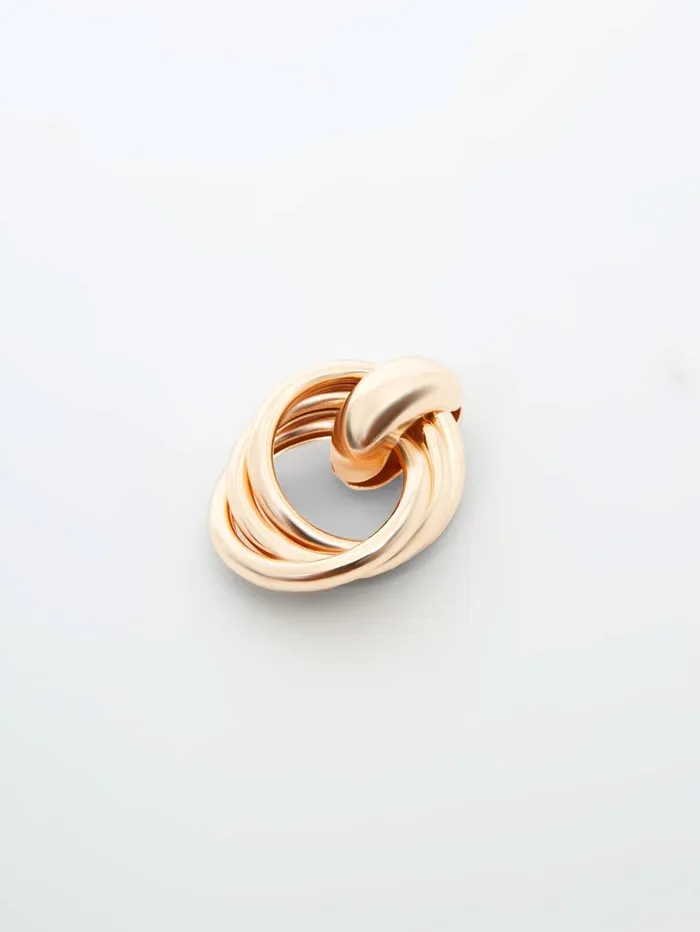 French Connection Interlocking Metal Knot Earrings Gold Woman Jewellery