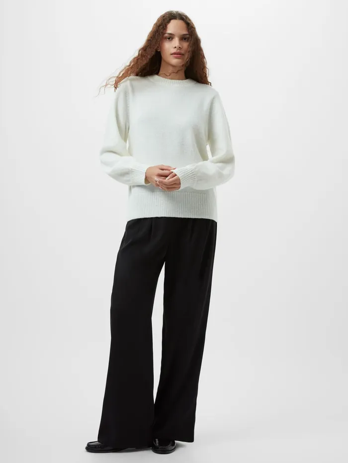 French Connection Kezia Recycled Back Eyelet Jumper Classic Cream Woman Jumpers and Cardigans