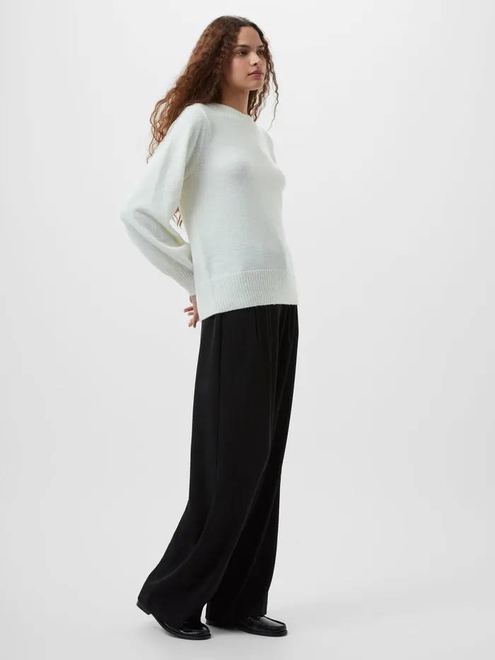 French Connection Kezia Recycled Back Eyelet Jumper Classic Cream Woman Jumpers and Cardigans
