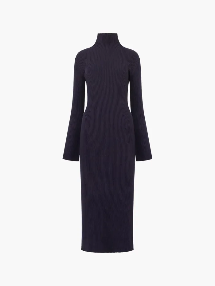 French Connection Lolly Mari Flare Sleeve Knit Dress Marine Woman Jumpers and Cardigans