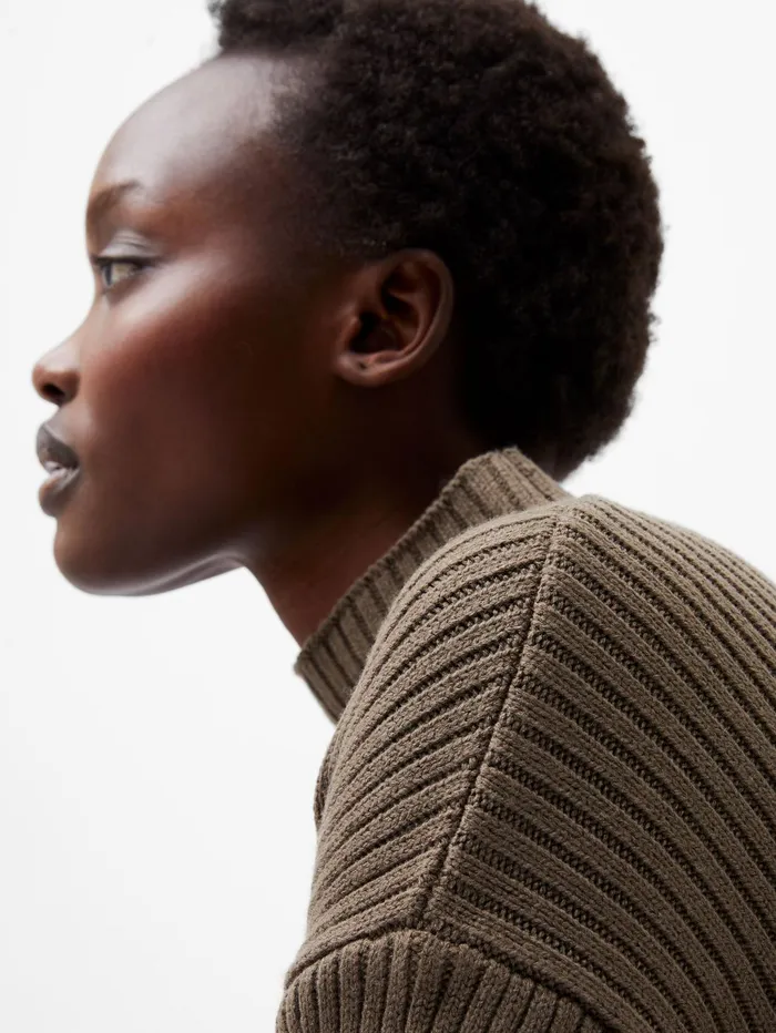 French Connection Myla Babysoft Mini Dress 8211 Tarmac Khaki Woman Jumpers and Cardigans