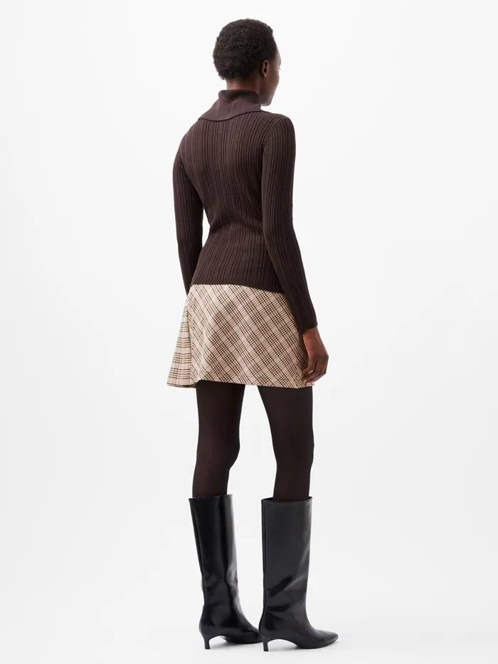 French Connection Nia Mari Long Sleeve Top Chocolate Ganache Woman Jumpers and Cardigans