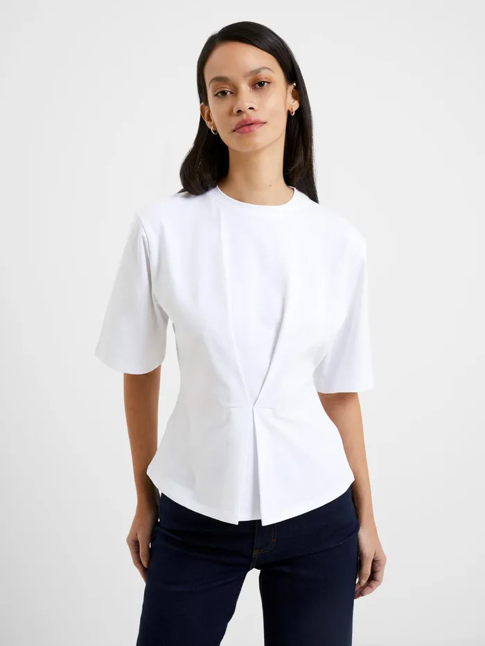 French Connection Pearl Top Linen White Woman Tops