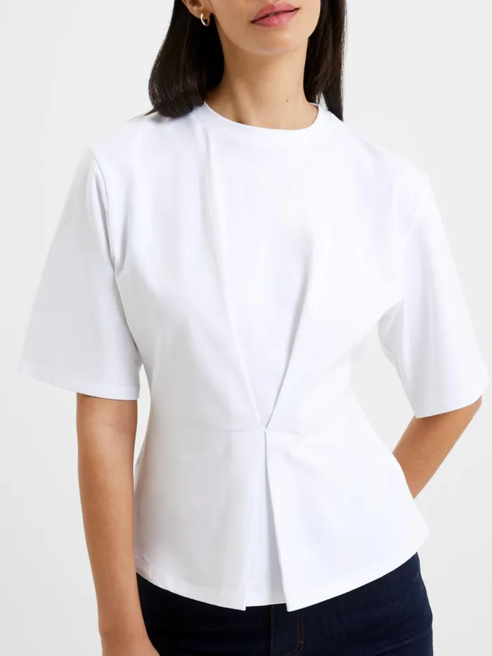 French Connection Pearl Top Linen White Woman Tops