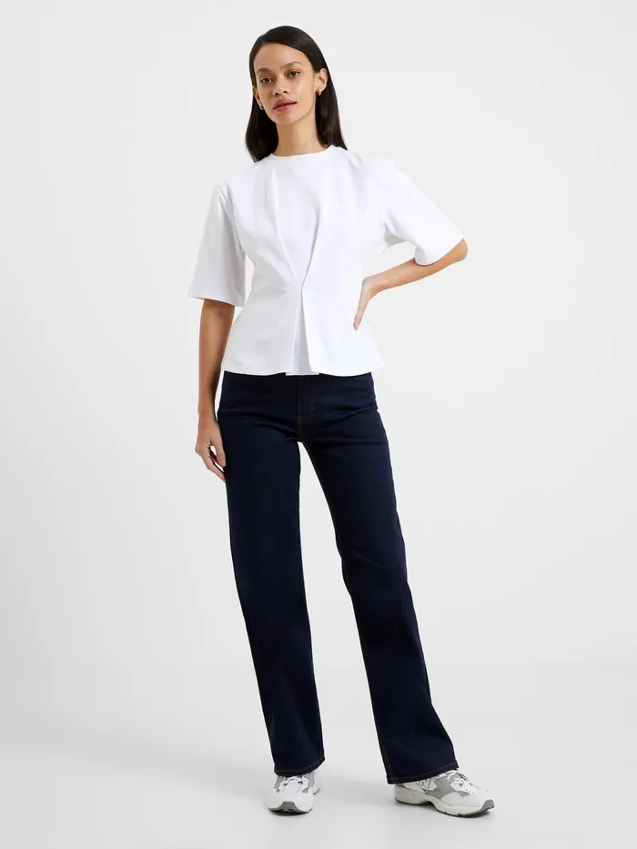 French Connection Pearl Top Linen White Woman Tops