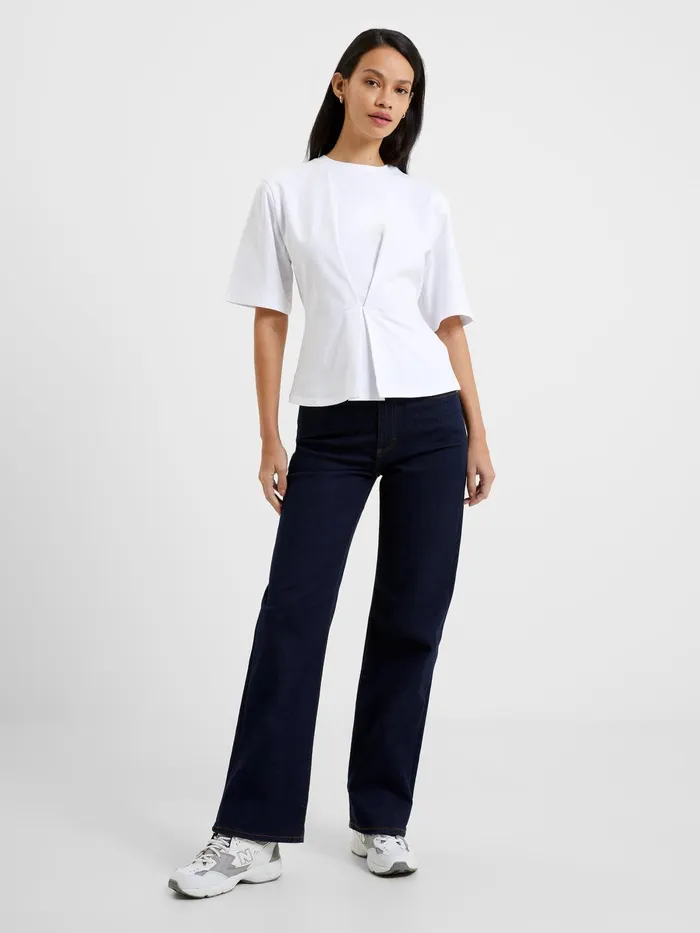French Connection Pearl Top Linen White Woman Tops