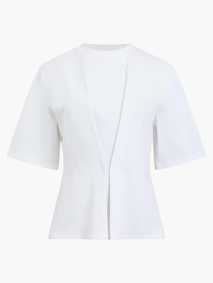 French Connection Pearl Top Linen White Woman Tops