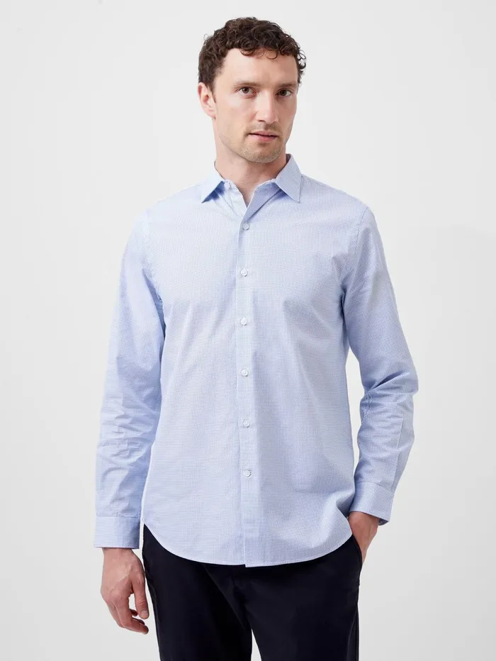French Connection Regular Fit Classic Collar Geo Shirt Blue Dot Print Man Shirts French Connection Regular Fit Classic Collar Geo Shirt Blue Dot Print Man Shirts