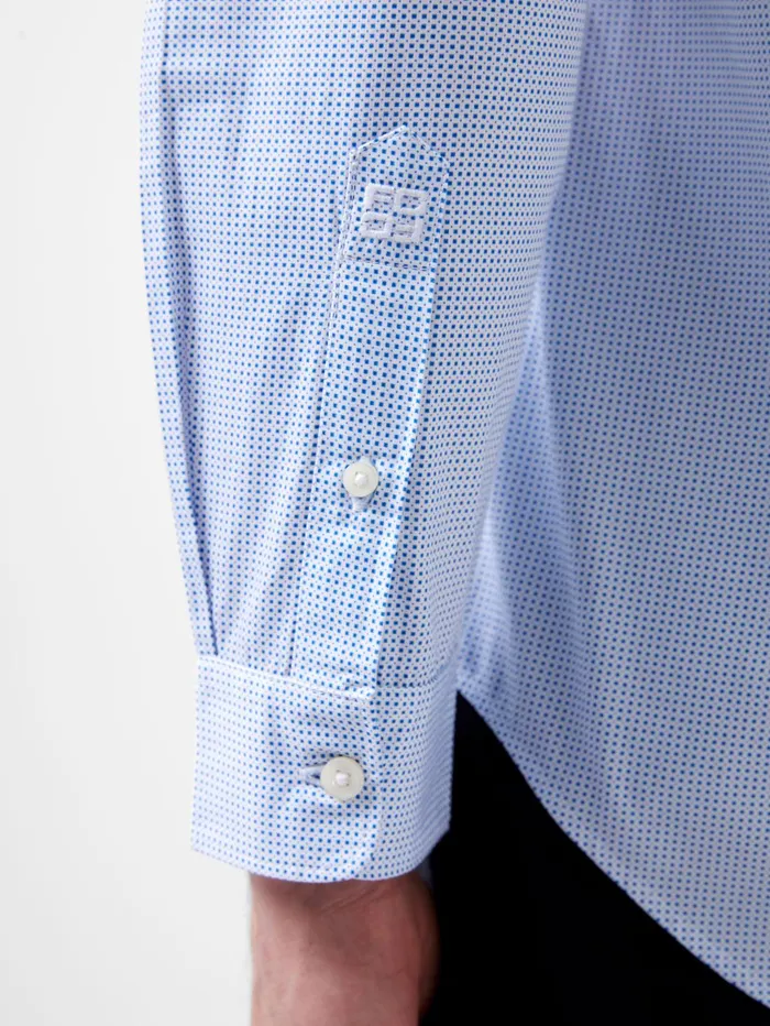 French Connection Regular Fit Classic Collar Geo Shirt Blue Dot Print Man Shirts