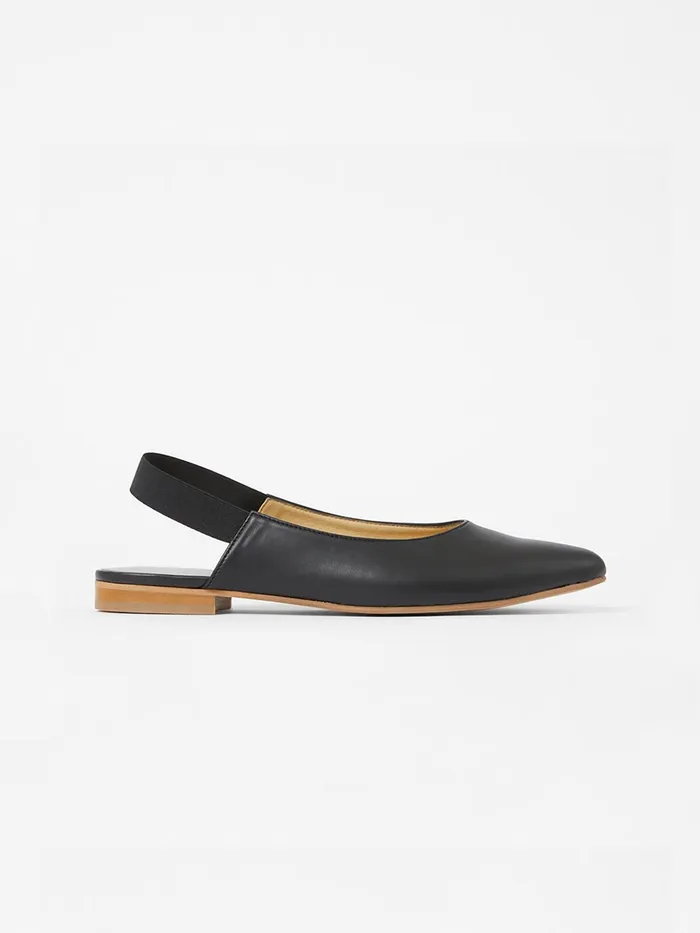 French Connection SW X Meriola Pointed Toe Slingback Ballerina Pumps Black Woman Shoes