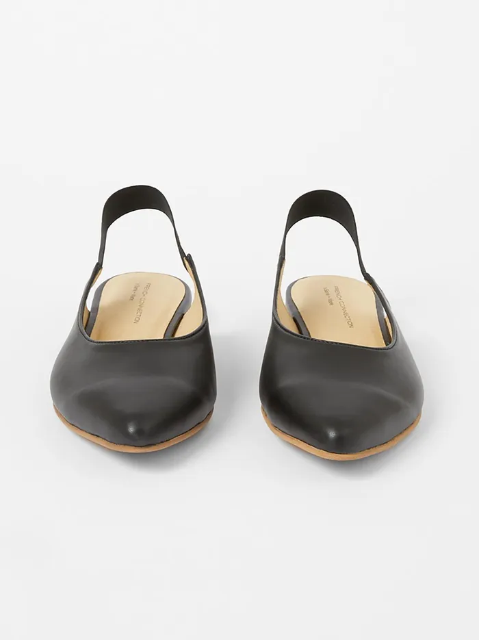 French Connection SW X Meriola Pointed Toe Slingback Ballerina Pumps Black Woman Shoes