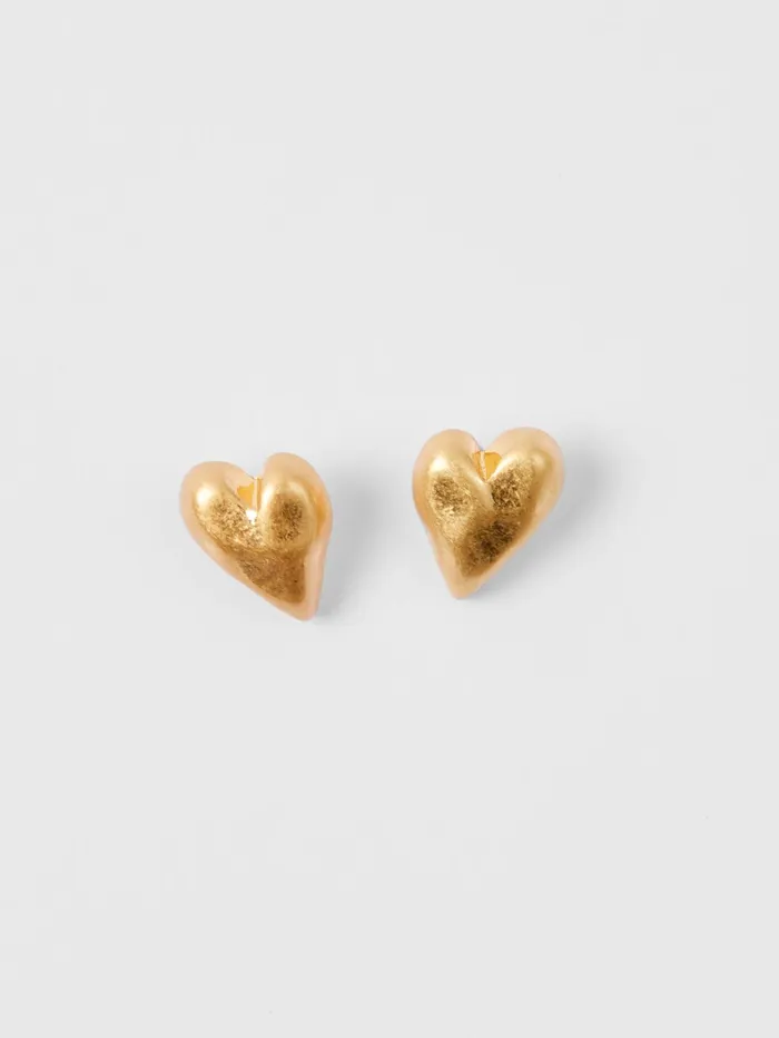 French Connection Small Heart Stud Earrings Gold Woman Jewellery