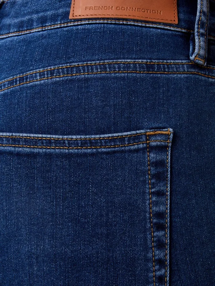 French Connection Soft Stretch Denim High Rise Skinny Jeans 30 Inch Mid Wash Woman Trousers
