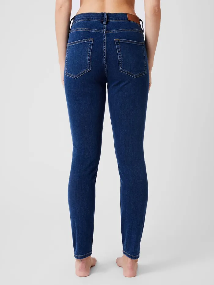 French Connection Soft Stretch Denim High Rise Skinny Jeans 30 Inch Mid Wash Woman Trousers