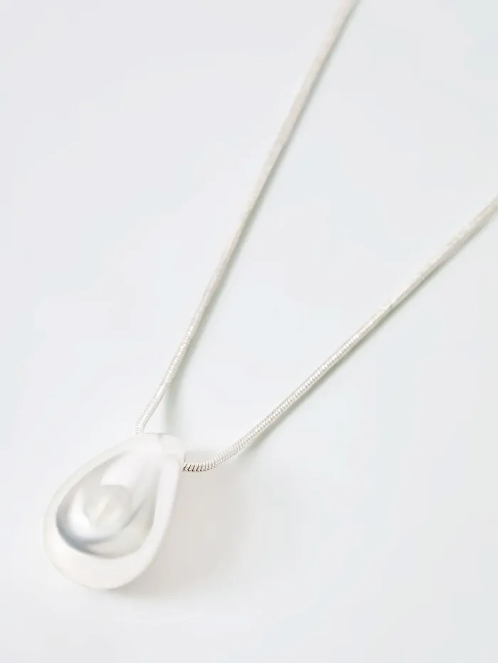 French Connection Tear Drop Pendant Necklace Silver Woman Jewellery