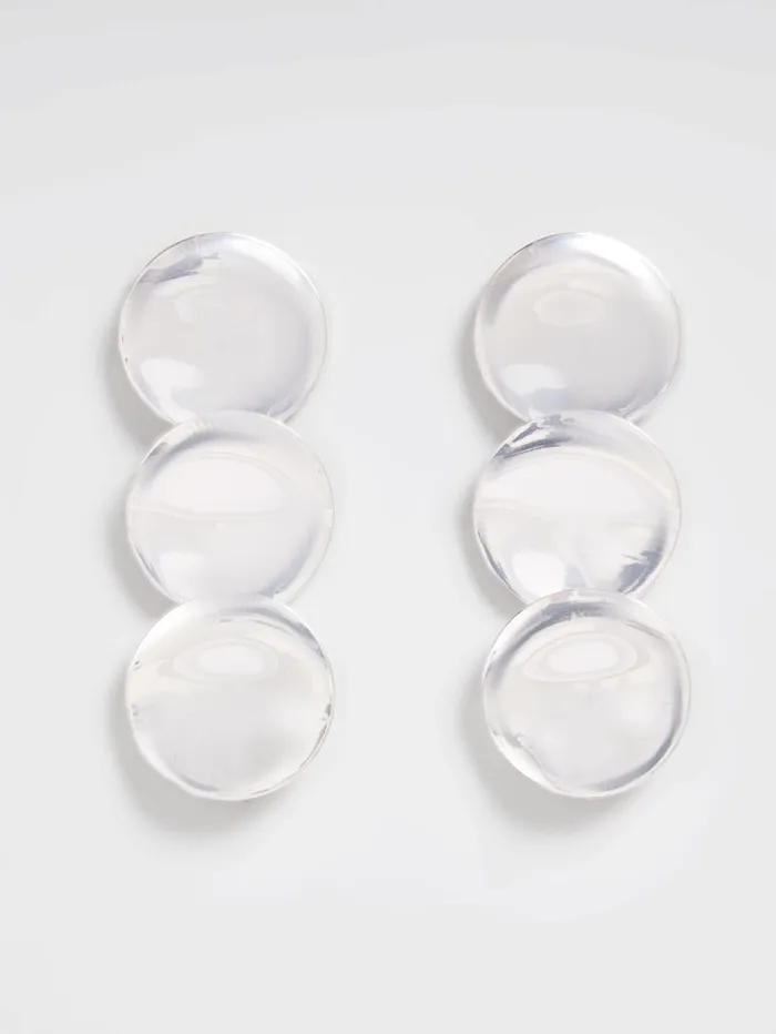 French Connection Triple Circle Drop Earrings Silver Woman Jewellery
