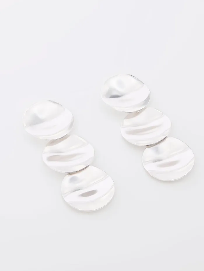French Connection Triple Circle Drop Earrings Silver Woman Jewellery
