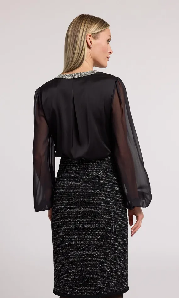 Generation Love Clothing Carina Crystal Blouse Blackclear Women Tops