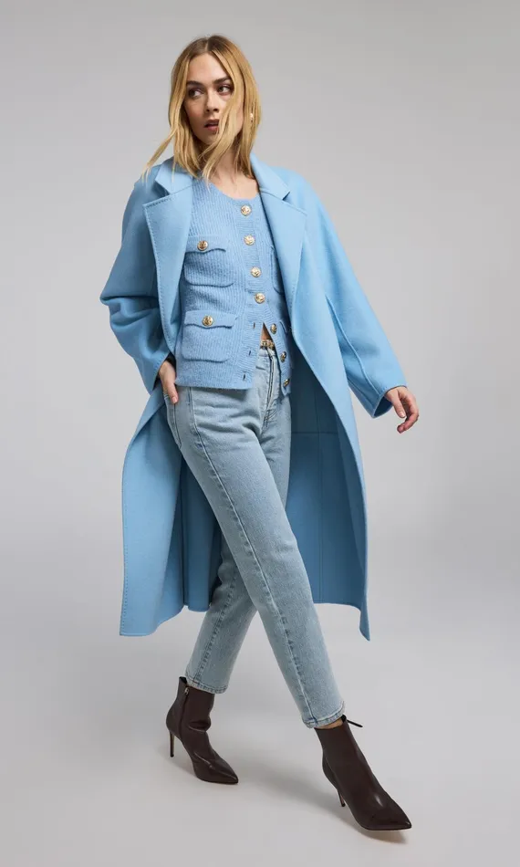 Generation Love Clothing Grayson Wool Coat Blue Jay Women Outerwear
