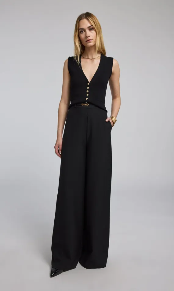 Generation Love Clothing Johanna Suiting TurnLock Belted Pants Black Women Pants