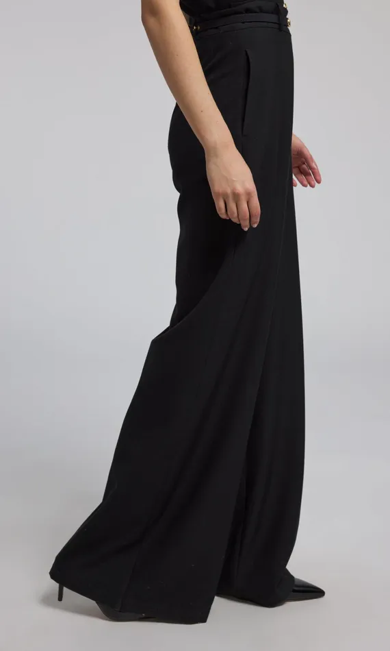 Generation Love Clothing Johanna Suiting TurnLock Belted Pants Black Women Pants