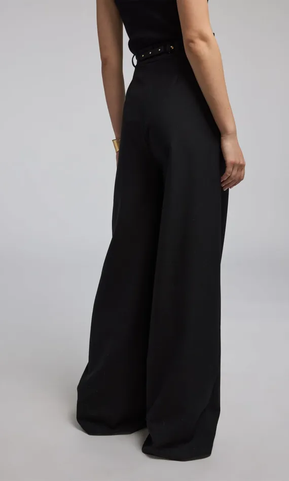 Generation Love Clothing Johanna Suiting TurnLock Belted Pants Black Women Pants