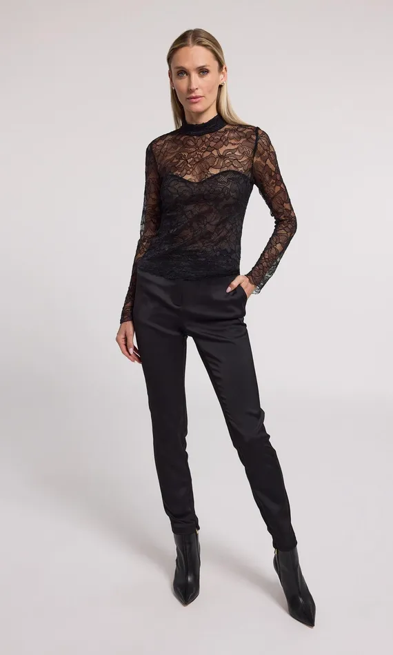 Generation Love Clothing Marielle Lace Top Black Women Tops