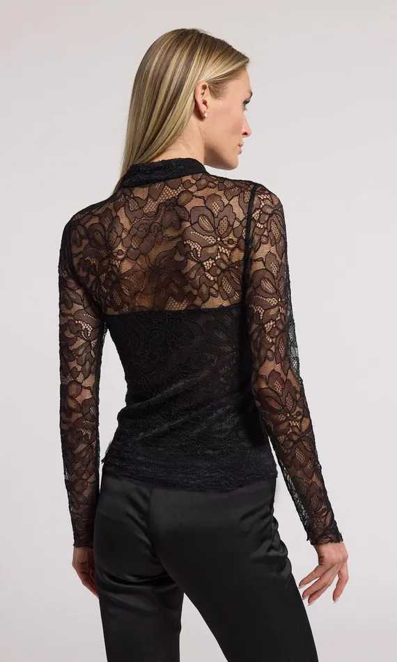 Generation Love Clothing Marielle Lace Top Black Women Tops