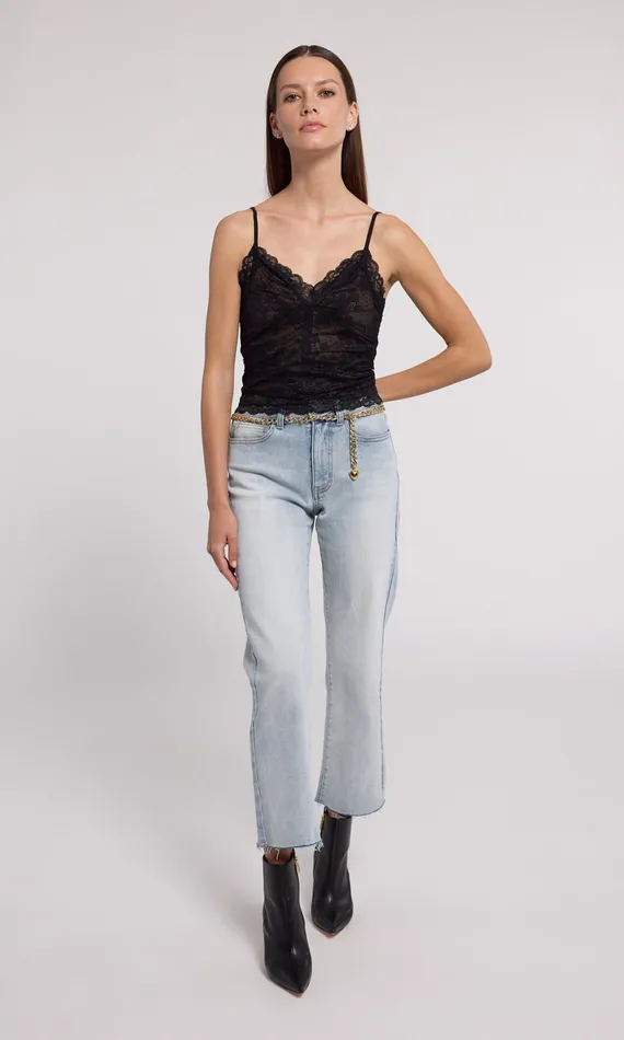 Generation Love Clothing Odilla Lace Cami Black Beige Women Tops