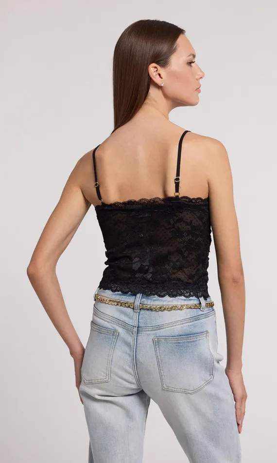 Generation Love Clothing Odilla Lace Cami Black Beige Women Tops