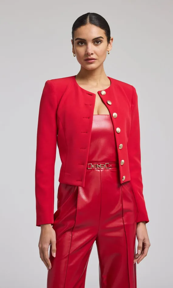 Generation Love Clothing Olempia Crepe Blazer Red Women Blazers and Jackets