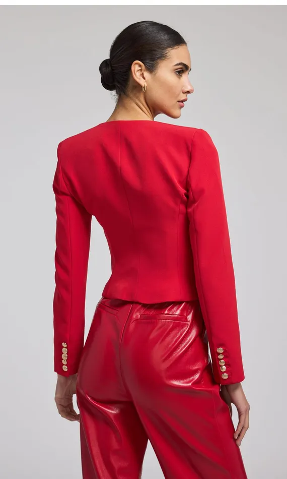 Generation Love Clothing Olempia Crepe Blazer Red Women Blazers and Jackets