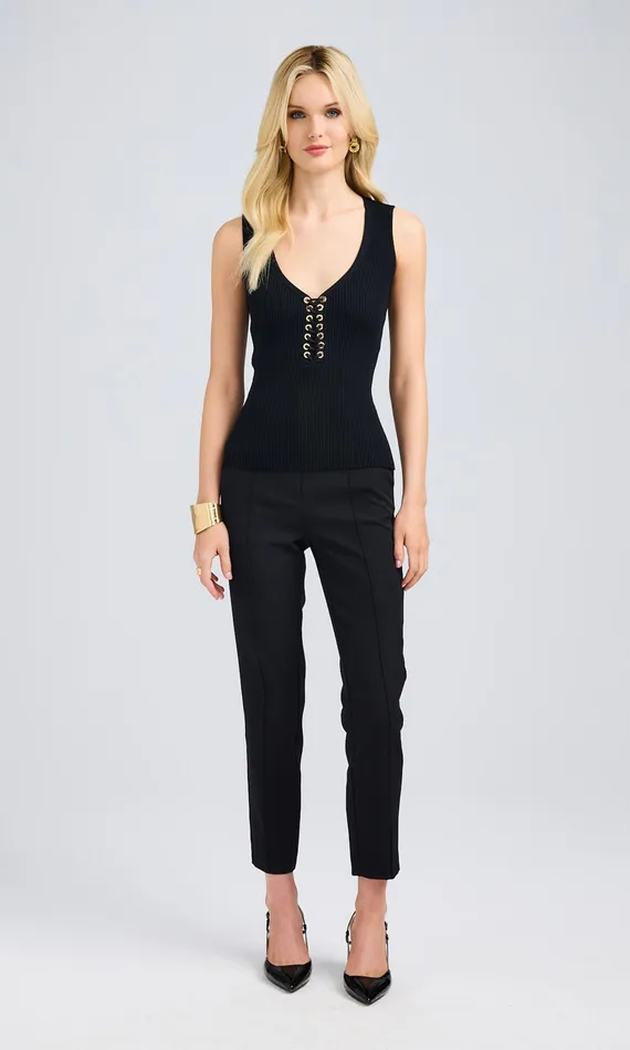 Generation Love Clothing Pacey Sweater Tank Black Women Tops