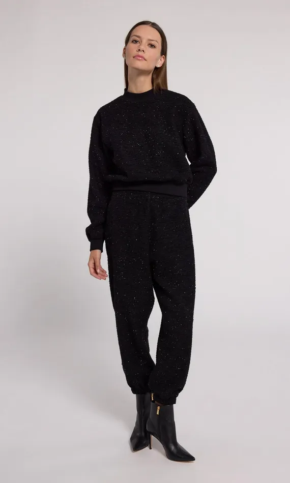 Generation Love Clothing Rena Tweed Jogger Black Women Pants