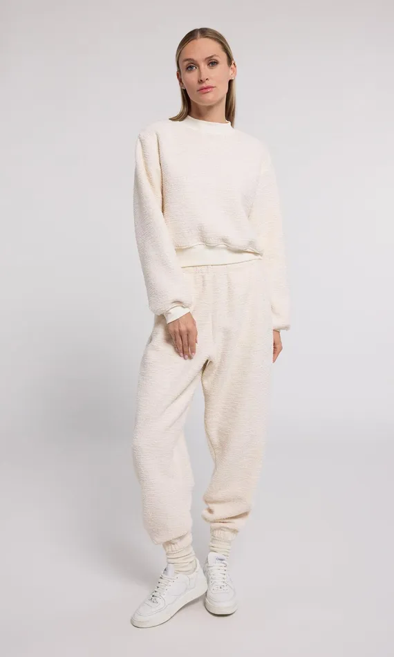 Generation Love Clothing Rena Tweed Jogger Cream Women Pants